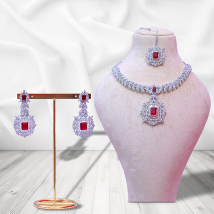 Crimson Elegance Jewelry Set